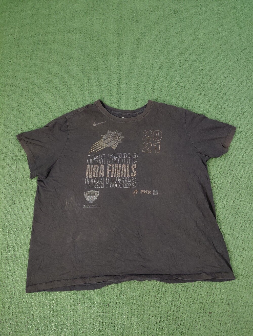 Nike 2021 Phoenix Suns NBA Finals Faded Basketball Sports Black T Shirt Sz XXL